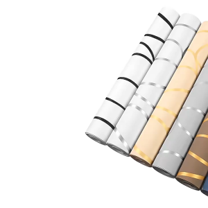 Wallpaper Dinding Aesthetic Anti Air Motif Garis Gelombang Modern