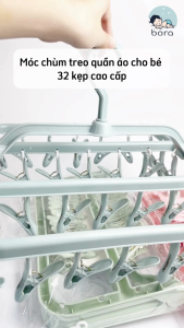 Móc chùm treo quần áo cho bé 32 kẹp cao cấp [Có thể gấp gọn tiện dụng đa năng]