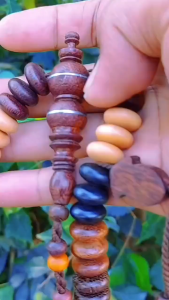 Tasbih Kayu Langkah 11 Macam Ukuran 14mm - Kombinasi Kayu Bertuah - Motif Muslim