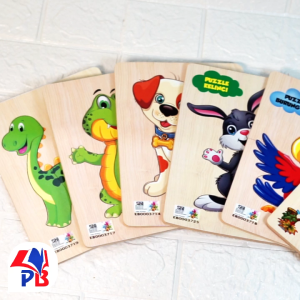 Puzzle Kayu Mainan Edukasi Anak Hewan Hewan Lucu - Puzzle Edukasi Murah