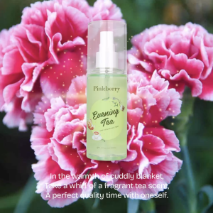 PINKBERRY Hair & Body Mist Evening Tea -  Parfum Spray Rambut dan Badan Melembabkan Aroma Teh dan White Floral Wangi Seharian