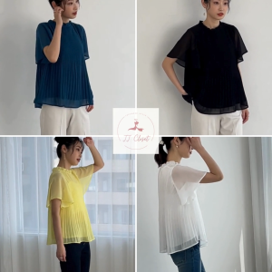 แบรนด์จากญี่ปุ่น เสื้อเบลาส์ เบาสบาย ผ้าชีฟอง พรีท พริ้วไหว ใส่เสื้อทำงาน ใส่เที่ยว น่ารักแน่นอน