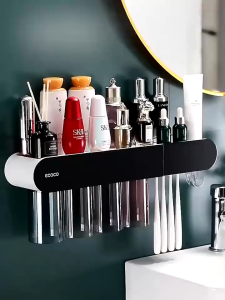 Ecoco Wall-Mounted Toothbrush Holder & Automatic Toothpaste Squeezer