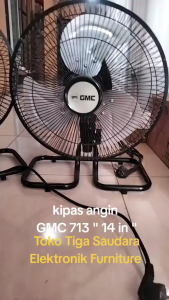 GMC BM-713 Desk Fan Kipas Angin Duduk Tornado Baling2 Besi - 14 inch