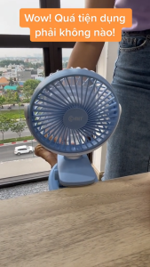 Quạt Sạc Tích Điện Mini Kẹp Bàn Comet CRF0705 5W Đế Kẹp Xe Đẩy Hoặc Để Bàn Xoay 360 Độ