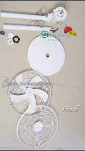 kipas Angin Berdiri Stand Fan Kipas Angin 16 Inch Tombol Remote Putih Terbaru