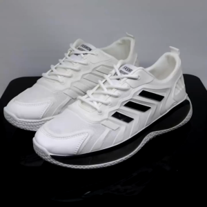 Sepatu Sneakers Pria Bestime Sport Premium import - D15 LUCKY Sepatu Synthetic Leather Hitam Putih Ukuran Sepatu Pria 39-44 - Lazada