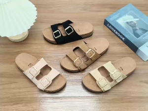 2024 New style korea Plush surface two strap flat sandals for women Summer beach Slippers for women