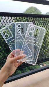 Softcase For XIAOMI REDMI NOTE 12 13 PRO 4G 5G Card Slot Kartu Casing Silicon Bening Clear Dompet