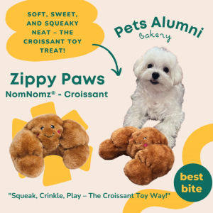 ZIPPYPAWS USA ของเล่นสุนัขพรีเมี่ยม รูปครัวซ็องบีบ เสียง ของเล่นนำเข้าจากอเมริกา