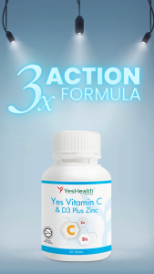 YesHealth Yes Vitamin C & D3 pluz Zinc (30s)