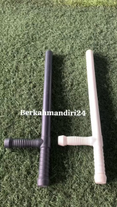 Tongkat Pentungan Security Hitam Putih Fiber Bentuk L