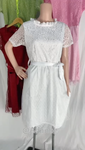 Dress Natali Brukat Lapis Satin Realpic LD 100 PJG 100 CM