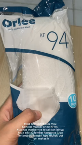 Masker KF94 4Ply Emboss Orlee evo 3D Kemenkes isi 10 pcs