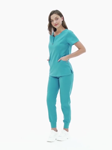 Elastic Quick Drying Fashion Women Wrinkle Resistant Breathable Scrub Suit/Top Work Clothes Nurse Uniform Scrubs