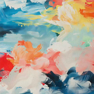 Tranh trừu tượng sắc màu tương phản cảm xúc tự do tranh treo tường dán tường decor nội thất.CGI-815
