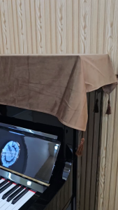 Khăn phủ đàn Piano vải nhung cao cấp màu nâu hạt dẻ