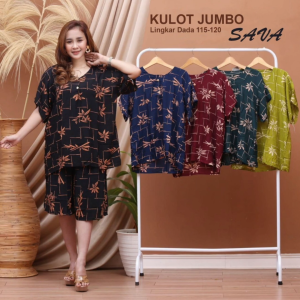 Bisa COD - Setelan Pendek Oneset batik // Baju tidur nyaman di pakai // Lengan dan celana pendek // Baby doll kulot jumbo ld 120 // Motif terbaru kekinian paling banyak di cari