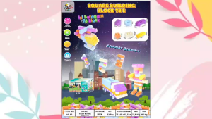 Mainan Edukasi Balok Susun Anak Square Building Block 78pc AR 82