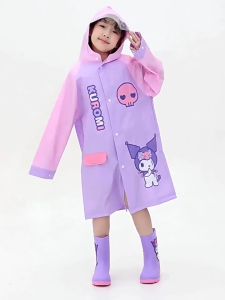 Sanrio raincoat for primary school students boys and girls large and thick backpack raincoat waterproof kindergarten trend