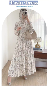 FASLU DRESS BY MOELA: GAMIS MOTIF BUNGA