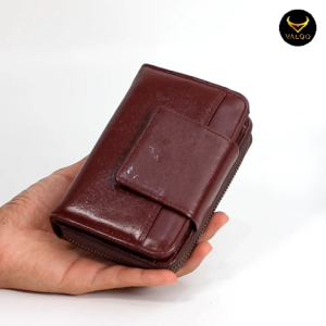 [VALQO] KIONA Dompet Kulit Sapi Wanita 13 Kartu 2 Foto Slot Resleting Dompet Kecil Dompet Pendek Dompet Kartu