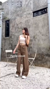 𝗡𝗲𝘄 𝗖𝗼𝗹𝗹𝗲𝗰𝘁𝗶𝗼𝗻 PANDA0018 กางเกงขากระบอกกลางเอวสูงรุ่นกระเป๋าจิ๋วพร้อมส่ง🛒