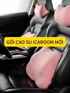 Gối đầu và tựa lưng ô tô ICAROOM phiên bản chú gấu RICE SOUP cao cấp