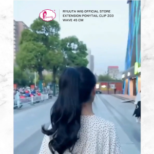 Ryuuta Wig Extension Ponytail Jepit Gelombang Panjang Z03 Hitam Coklat 45 cm