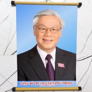 Tranh Vải Treo Tường Chân Dung Tổng Bí Thư Nguyễn Phú Trọng Kích Thước 20x30cm/30x40cm