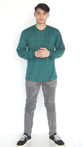 Noveli wear Kaos Polos Kerah Bulat Pria Lengan Panjang Twist Misty | Kaos Oblong Polos