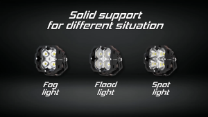 NOVSIGHT 2Pcs WL1-3S 3INCH OSRAM LED Chips 40W 4600LM White & Yellow 2-in-1 For Motorcycle Jeepney Cars Mini Driving Light LED Work IP67 Waterproof Car spotlights Vehicles Outdoor Work Light