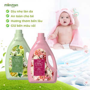 Nước giặt xả sinh học enzym LUXURY MINMINCARE. Compo 2 can nước giặt tặng 1 chai nước rửa chén 750ml
