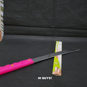 Pisau Roti Panjang Stainless Steel & Gagang Plastik Warna Hitam