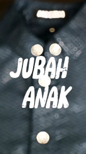 Jubah Anak Laki Laki Gamis Embos Hitam Motif Muslim 4-16 Tahun