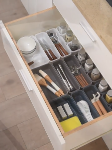 กล่องจัดระเบียบ 8ชิ้น กล่องใต้โต๊ะ 8ชิ้น กล่องเก็บของใต้ลิ้นชัก กล่องใต้ลิ้นชัก กล่องเก็บช้อน