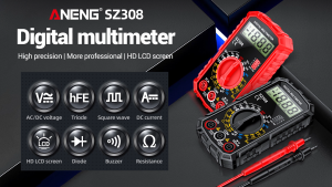 🔥【HOT】🔥ANENG SZ308เครื่องวัดแรงดันไฟฟ้าและกระแสไฟฟ้าแบบดิจิตอล โวลต์เมตเตอร์แอมมิเตอร์ อุปกรณ์ทดสอบความต้านทานแรงดันไฟฟ้าและกระแสไฟฟ้าที่แม่นยำสูง