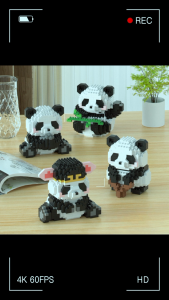 DAKENA Puzzle Panda Brick 3D dengan Bahan PVC Gratis untuk Mainan Edukatif Anak-anak Blok Toys