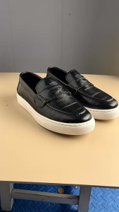 Giày Lười Nam Da Vân Cá Sấu Giày Slip On Nam Da Bò Vân Dustino