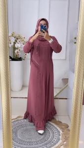 BISA COD Set Gamis Payet Kode HASANI Bahan Ceruty Babydoll Premium By Ory AjeZas Collection