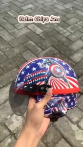 Helm Anak Usia 1-4 Tahun Motif Doraemon Desain Terbaru Kaca Riben Broco