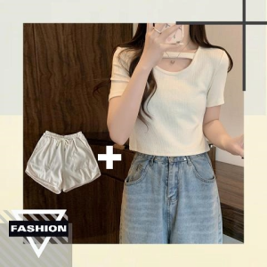 KDAShop เตรียมจัดส่ง ชุดเสื้อแขนสั้น+กางเกง สำหรับคุณผู้หญิง ใส่อยู่บ้านชิวๆ หรือใส่ออกกำลังกายก็ดีน้า เนื้อผ้านิ่ม ใส่สบายสุด ไม่ตำไหวหรอ