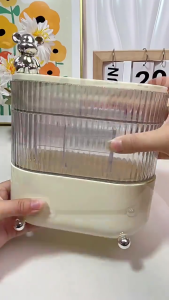 Alby Mart - Kotak Penyimpanan Perhiasan Kotak Perhiasan 3/4 Aksesoris Perhiasan Transparant Rotating Jewelry