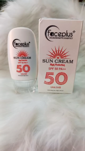 ( Mua 1 tặng 2 miếng mặt nạ Faceplus+) Kem chống nắng Faceplus+ Sun Cream High Protection SPF 50 PA++ (50g)