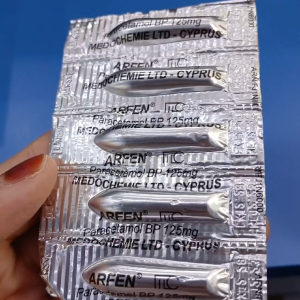 ARFEN 125MG PARACETAMOL SUPPOSITORIES 5S