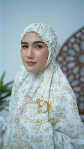 Mukena Dewasa 2in1 Katun Foil Motif Full Bunga Cantik Renda Jumbo