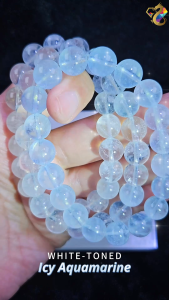 Collectors Grade Rare White-Toned Icy Aquamarine Bracelet