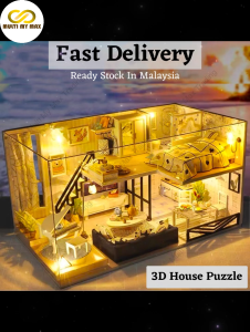 3D DIY Puzzle Cottage Hut Miniature House Jigsaw Good Quality Adult Kids Unique Interesting Valentine Birthday Christmas Gift Present 立体拼图