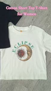 New Summer Slim Fit Cotton Short Top T-shirt for Women Lady Girls