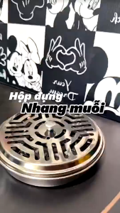 Hộp đựng nhang muỗi JYoohome bằng thép không gỉ 15cm Khay đựng hương muỗi có nắp đậy an toàn